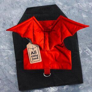 Red Dragon / Dracula / Vampire Cat Walking Harness Escape-proof Removable Wings